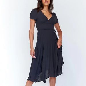 Black midi length dress